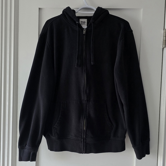 Gap Vintage Soft Full Zip Black Hoodie Large Mens - Picture 2 of 5
